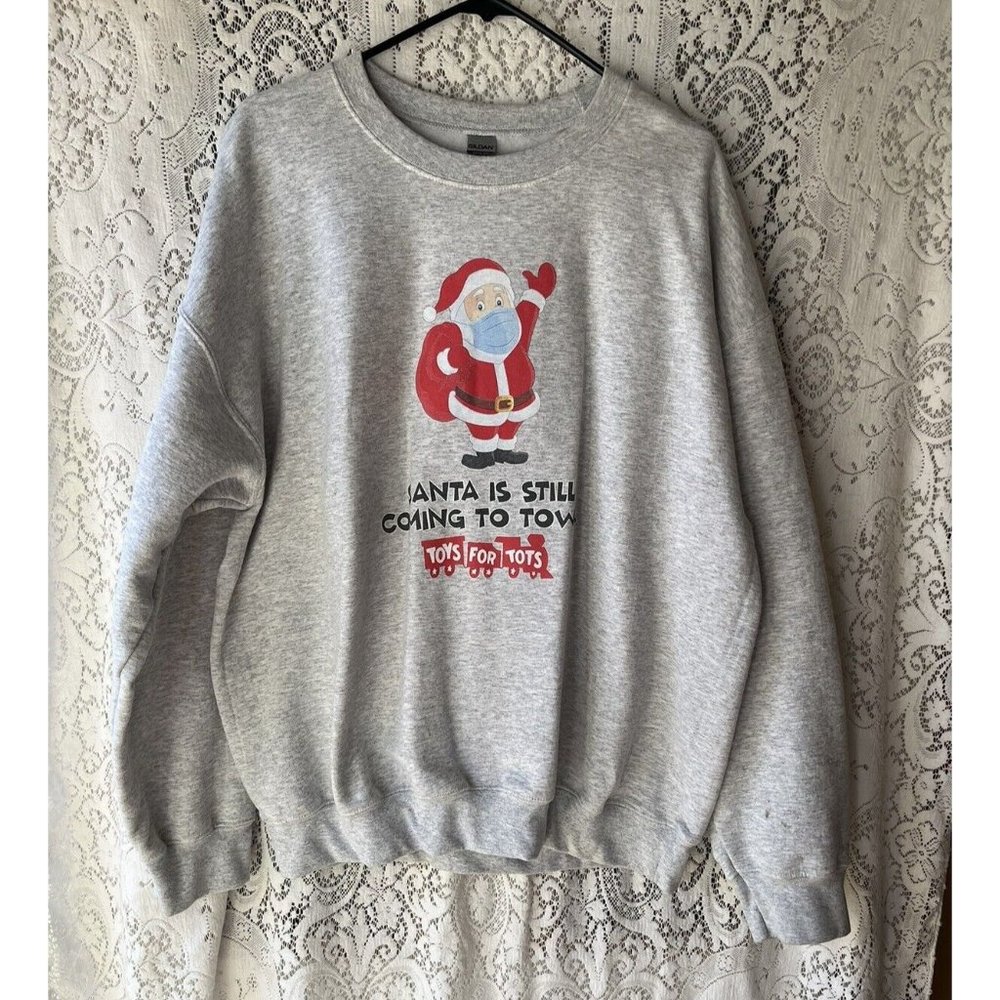 Toys For Tots Unisex Sweatshirt 2020 Santa‎ in Mask Gildan XL